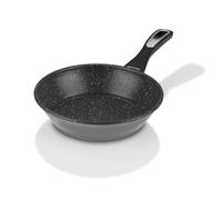 BRATmaxx Poêle en céramique 20 cm - Poêle en acier au carbone avec double revêtement anti-adhésif - Poignée Cool Touch - Bord haut - Cuisson sans graisse - Passe au lave-vaisselle - Compatible avec