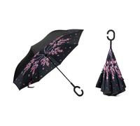 Braty Decorations Parapluie inversé innovant, parapluie double couche, parapluie inversé avec poignée en forme de C, sakura, S