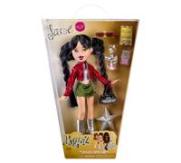 Bratz Première édition Reimagined Jade - Poupée Mannequin à Collectionner | Look 2001, Veste de moto bordeaux, Top dos nu rose, Charm « Kool Kat »