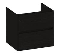 BRAUER Adore ensemble de meuble - 60x58.5x45.5cm - 1 lavabo - 1 trou de robinet - 2 tiroirs à fermeture douce - sans poignée - 1 découpe pour le siphon - Bois Noir SW1198390 / SW24925