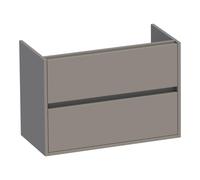 BRAUER Adore Ensemble de meuble - 80x39x55cm - 2 tiroirs - softclose - sans poignée - lavabo en céramique - avec trou de robinet - blanc - taupe mat SW1198488/SW7090