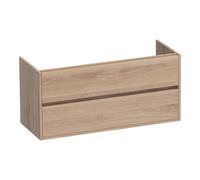 BRAUER Adore meuble sous-lavabo - 120x46x55cm - 2 tiroirs à fermeture douce - sans poignées - 2 découpes pour siphon - chêne massif - chêne à lamelles naturel OK-AR120-2LEN