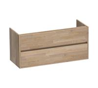 BRAUER Adore meuble sous-lavabo - 120x46x55cm - 2 tiroirs softclose - sans poignées - 1 découpe pour siphon - chêne massif - chêne abouté gris OK-AR120-1VEG