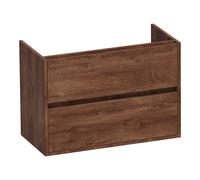 BRAUER Adore meuble sous lavabo peu profond - 80x39x55cm - 2 tiroirs softclose - sans poignée - 1 découpe pour le siphon - Forêt Cacao OK-ARO80FC