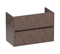 BRAUER Adore meuble sous lavabo peu profond - 80x39x55cm - 2 tiroirs softclose - sans poignée - 1 découpe pour le siphon - Erosion OK-ARO80ER