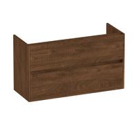 BRAUER Adore Wavy meuble sous lavabo peu profond 100 2 tiroirs softclose - sans poignée - 1 découpe pour le siphon - Forêt Cacao OK-ARWO100FC