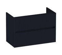 BRAUER Adore Wavy meuble sous-lavabo peu profond 80 2 tiroirs softclose - sans poignées - 1 découpe pour siphon - noir mat OK-ARWO80MZ