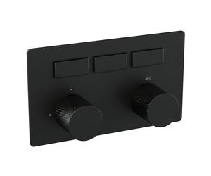 Brauer Black Carving boutons poussoirs thermostatiques encastrés 3 fonctions in/out noir mat 5-S-158
