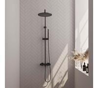 Brauer Black Edition Ensemble de douche thermostatique avec douche pluie 30cm et douchette stick noir mat 5-S-241