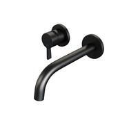 Brauer Black Edition Robinet lavabo encastrable avec bec courbé à droite et rosaces Modèle E2 Noir mat 5-S-083-B1-65