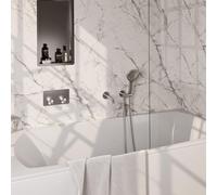 Brauer Brushed Carving mitigeur thermostatique bain encastré bouton poussoir set 04 bec 3 positions douchette flexible douche raccord mural coude inox brossé pvd 5-NG-215