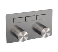 Brauer Brushed Carving thermostat encastré 3 fonctions boutons poussoirs in/off acier inoxydable pvd brossé 5-NG-158