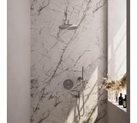 BRAUER Brushed Edition douche thermostatique encastrée - 3-voies - rond - ensemble 76 - 30cm douche principale - bras mural courbé - barre douchette - flexible de douche - coude de raccordement mural 