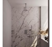 Brauer Brushed Edition Ensemble de douche pluie encastré - douche principale 20 cm - 2 fonctions - - incluant partie encastrable - douchette à main 1 fonction - inox brossé PVD 5-NG-054