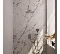 Brauer Brushed Edition Ensemble de douche pluie encastré - douche principale 30cm - bouton lisse - douchette ronde 3 positions - PVD - inox brossé 5-NG-057