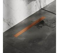 Brauer Caniveau de douche - 70x7.5cm - bride de plancher - grille carrelable réversible - acier inoxydable - cuivre brossé DR-MRF70GK