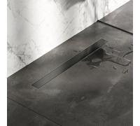 Brauer Caniveau de douche - 70x7.5cm - bride de sol - grille de carrelage réversible - inox - gunmetal brossé DR-MRF70GM