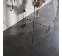 Brauer Caniveau de douche - 80x7x6.7cm - bride de sol peu profonde - grille de carrelage réversible - sortie latérale - inox DR-MRF80NG