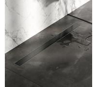 Brauer Caniveau de douche - 90x7.5cm - bride de plancher - grille à carreler réversible - inox - gunmetal brossé DR-MRF90GM