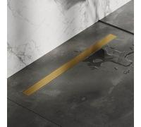 Brauer Caniveau de douche - 90x7.5cm - bride de plancher - grille à carreler réversible - inox - or brossé DR-MRF90GG