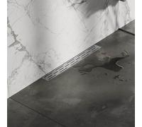 BRAUER Caniveau de douche - cadre d'étanchéité - 50x7x6.7cm - à fond creux - sortie latérale - inox DR-SRFW50NG