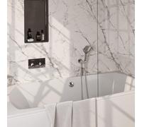 Brauer Chrome Carving mitigeur bain thermostatique encastré bouton poussoir set 04 combinaison de remplissage de bain 3 positions douche à main flexible de douche raccord mural coude chrome 5-CE-213