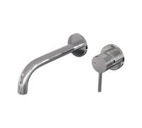 Brauer Chrome Carving Robinet lavabo encastrable avec bec courbé gauche et rosaces Modèle A1 - Levier Carving Chrome 5-CE-004-B6-65