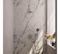 BRAUER Chrome Edition douche thermostatique encastrée - 3 voies - rond - ensemble 79 - douche principale de 20 cm - bras mural droit - douchette à main 3 positions - flexible de douche - coude mural -