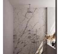 Brauer Chrome Edition Ensemble de douche pluie encastrable - pommeau 20cm - bras plafond - 3 boutons lisses - douchette stick 1 jet - Chrome 5-CE-025