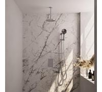 Brauer Chrome Edition Ensemble de douche pluie encastré - douche principale 20cm - bras plafond 20cm - 2 fonctions - glissière - comprenant partie encastrable - douchette ronde 3 positions - chrome 5-