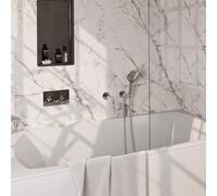 Brauer Chrome Edition mitigeur thermostatique bain encastré boutons poussoirs set 04 bec 3 positions douchette flexible douche raccord mural coude chrome 5-CE-211