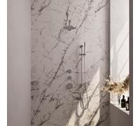 Brauer Chrome Edition Set de douche à encastrer thermostatique avec partie encastrable douche de tête 20cm bras mural douchette stick et barre de douche Chrome 5-CE-032