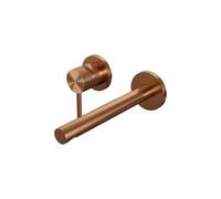 Brauer Copper Carving Robinet lavabo encastrable avec bec droit à droite et rosaces Modèle A2 Cuivre brossé PVD 5-GK-083-S6-65