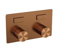 Brauer Copper Carving thermostat encastré 2 fonctions boutons poussoirs in/out cuivre pvd brossé 5-GK-157
