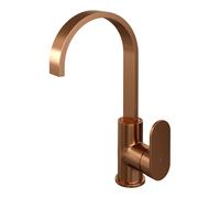 Brauer Copper Edition Robinet lavabo rehaussé bec plat poignée type S1 ColdStart Cuivre brossé PVD 5-GK-003-S1