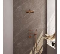 Brauer Copper Edition Set de douche à encastrer thermostatique avec partie encastrable douche de tête 30cm bras mural douchette stick Cuivre brossé PVD 5-GK-026