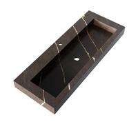 BRAUER Coral Lavabo pour meuble - 119.6x10.5x45.7cm - sans trop-plein - 1 vasque - 1 trou de robinet - composite - Copper Brown WT-CA120-11CB