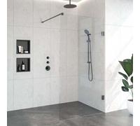 BRAUER Create douche à l'italienne complète sans cadre 110cm gunmetal Brushed GS-VOI1H110200GM