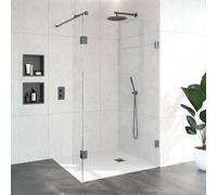 BRAUER Create douche à l'italienne complète sans cadre 120x30cm gunmetal Brushed GS-VOI2H12030200GM