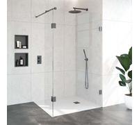 BRAUER Create douche à l'italienne complète sans cadre 120x40cm gunmetal Brushed GS-VOI2H12040200GM