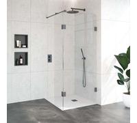 BRAUER Create douche à l'italienne complète sans cadre 90x40cm gunmetal Brushed GS-VOI2H9040200GM