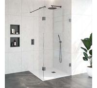 BRAUER Create douche de plain-pied complète sans cadre 100x30cm gunmetal brossé GS-VOI2H10030200GM