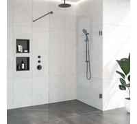 BRAUER Create douche de plain-pied complète sans cadre 130cm gunmetal brossé GS-VOI1H130200GM