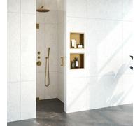 BRAUER Create Porte de douche en niche 60x200cm sans profilé avec verre de sécurité anticalcaire 8mm Doré brossé GS-VON1H60200GG