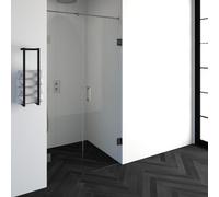 BRAUER Create Porte pivotante 110x200cm en 2 parties sans profilé avec verre de sécurité anticalcaire 8mm Inox brossé GS-VON2H6050200NG