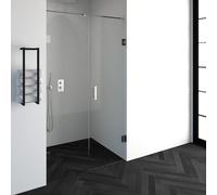 BRAUER Crée porte de douche 120x200cm 2 pièces sans cadre avec anti-calcaire et verre de sécurité 8mm chrome brillant GS-VON2H6060200CE