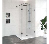 BRAUER Créer Douche à l'italienne Complète Profielloze - 100x30cm - pivotant - gunmetal brossé 4JC3-100/30M