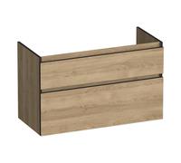 BRAUER Delight Edge meuble sous lavabo 100 2 tiroirs softclose - sans poignée - 1 découpe pour le siphon - Sunlit OK-DLE100SL