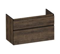 BRAUER Delight Edge meuble sous lavabo 100 2 tiroirs softclose - sans poignée - 1 découpe pour le siphon - Grove OK-DLE100GR