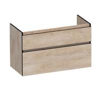 BRAUER Delight Edge meuble sous lavabo 100 2 tiroirs softclose - sans poignée - 1 découpe pour le siphon - Blé Forestier OK-DLE100FW